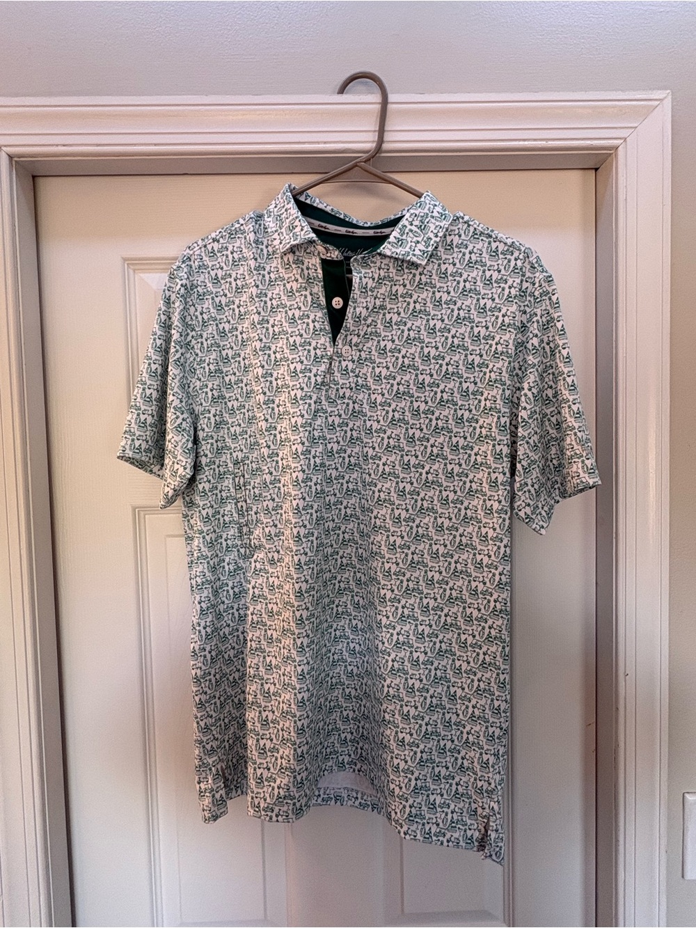 Walter Hagen Green Patterned Polo Shirt